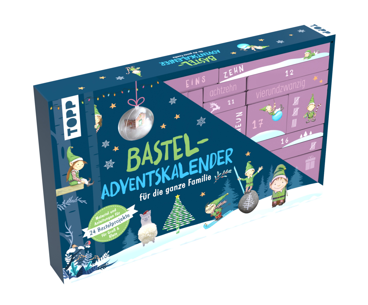 Familien-Bastel-Adventskalender - 24 Bastelprojekte mit Material main product photo