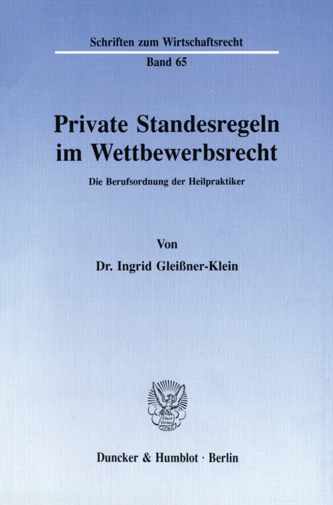 Private Standesregeln im Wettbewerbsrecht. main product photo