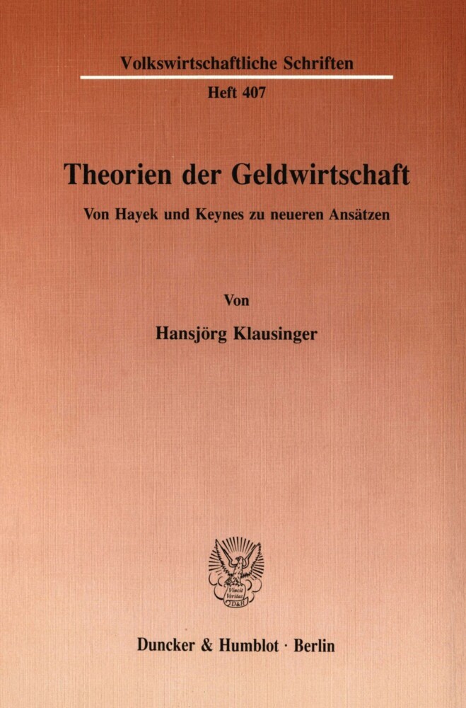 Theorien der Geldwirtschaft. main product photo