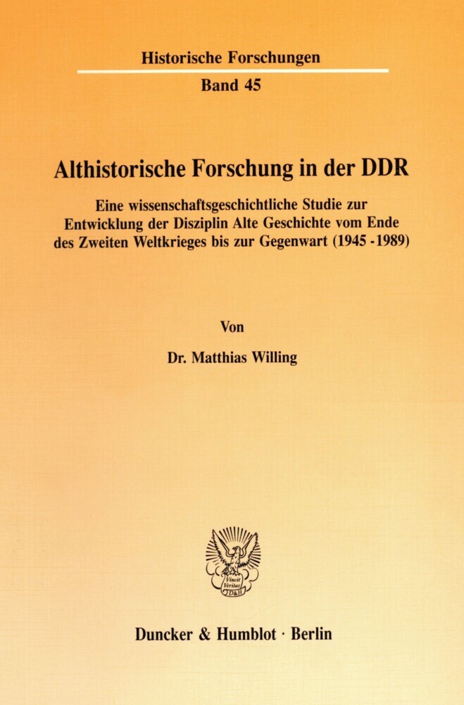 Althistorische Forschung in der DDR. main product photo