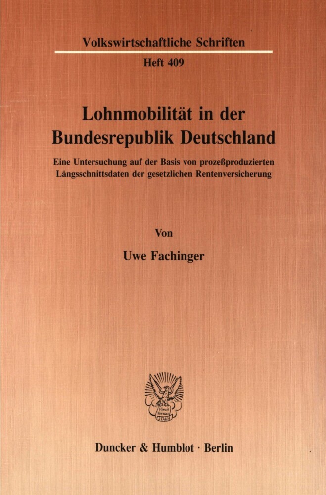 Lohnmobilität in der Bundesrepublik Deutschland. main product photo
