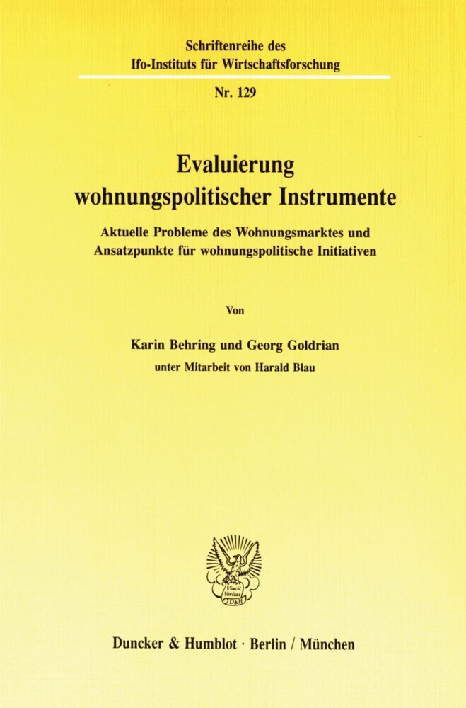 Evaluierung wohnungspolitischer Instrumente. main product photo