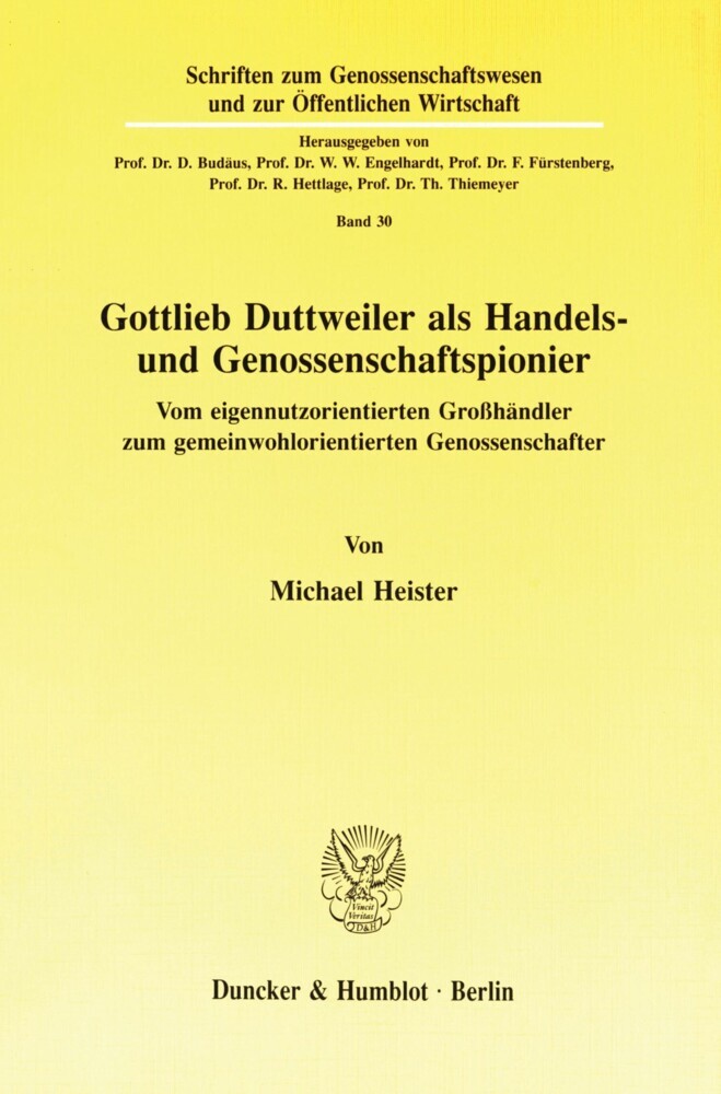 Gottlieb Duttweiler als Handels- und Genossenschaftspionier. main product photo