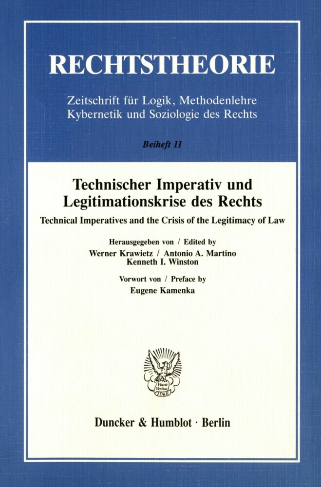 Technischer Imperativ und Legitimationskrise des Rechts. main product photo