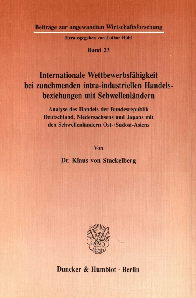 Internationale Wettbewerbsfähigkeit bei zunehmenden intra-industriellen Handelsbeziehungen mit Schwellenländern. main product photo