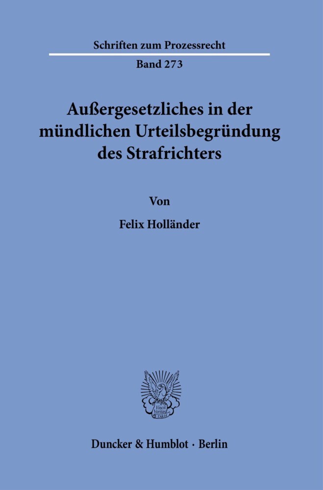 Außergesetzliches in der mündlichen Urteilsbegründung des Strafrichters. main product photo