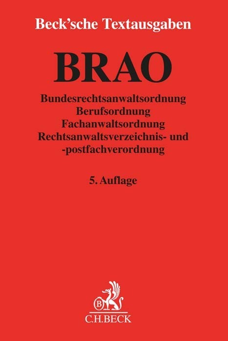 BRAO. Bundesrechtsanwaltsordnung main product photo