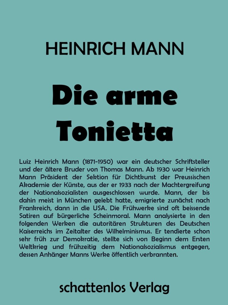 Die arme Tonietta main product photo