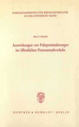 Auswirkungen von Fahrpreisänderungen im öffentlichen Personennahverkehr.