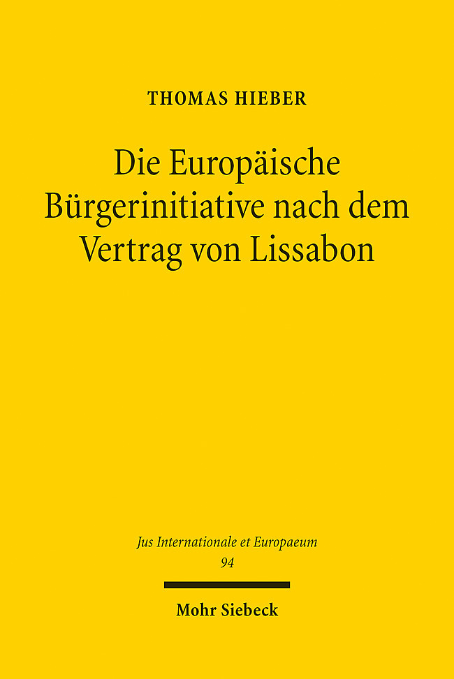 Die Europäische Bürgerinitiative nach dem Vertrag von Lissabon main product photo