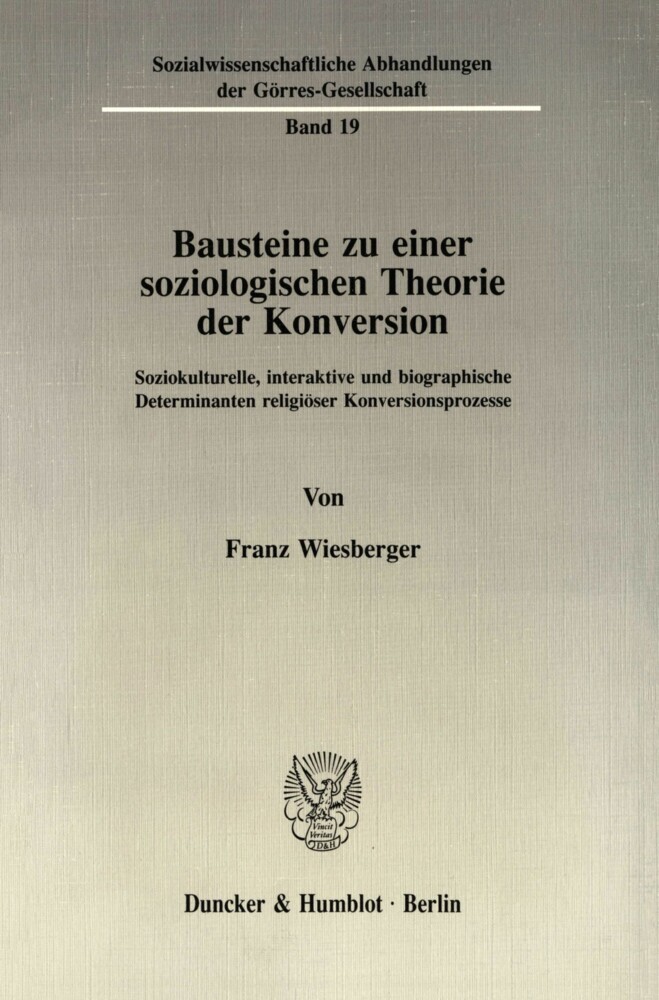 Bausteine zu einer soziologischen Theorie der Konversion. main product photo