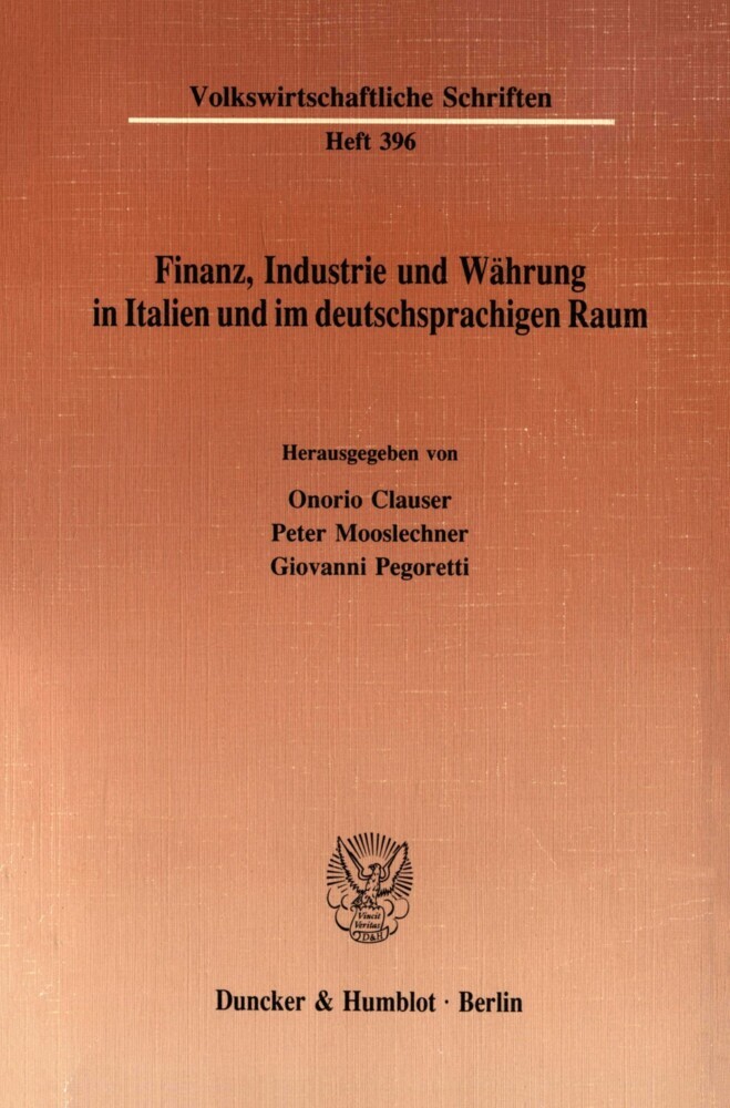 Finanz, Industrie und Währung in Italien und im deutschsprachigen Raum. main product photo
