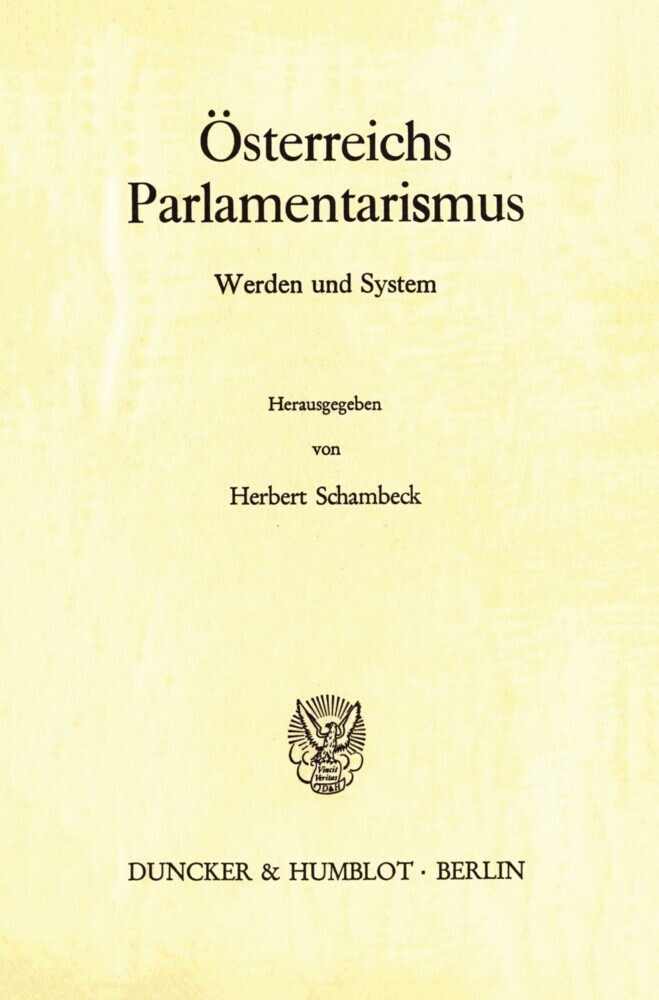 Österreichs Parlamentarismus. main product photo