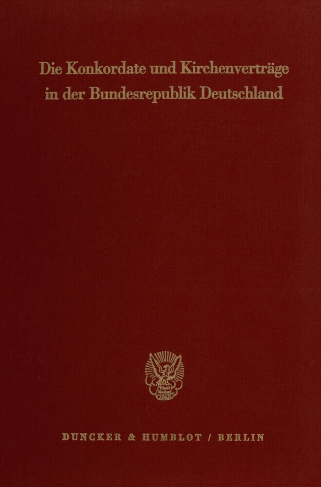 Die Konkordate und Kirchenverträge in der Bundesrepublik Deutschland. main product photo