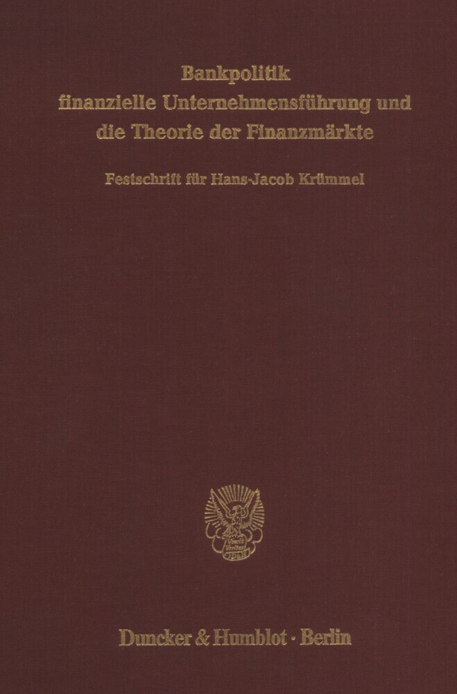 Bankpolitik, finanzielle Unternehmensführung und die Theorie der Finanzmärkte. main product photo