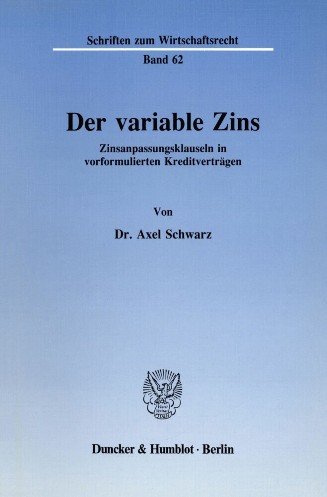 Der variable Zins. main product photo