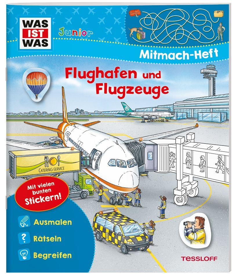 WAS IST WAS Junior Mitmach-Heft Flughafen und Flugzeuge main product photo