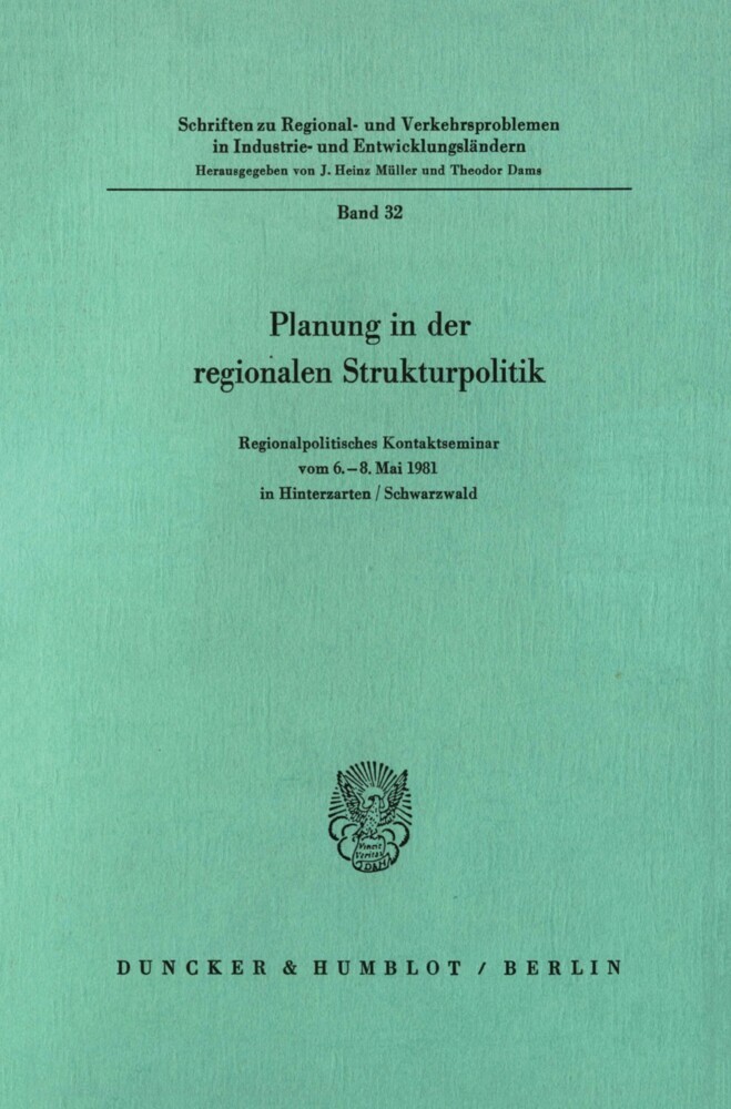 Planung in der regionalen Strukturpolitik. main product photo