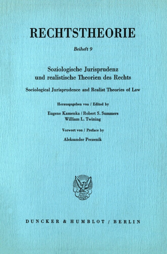 Soziologische Jurisprudenz und realistische Theorien des Rechts / Sociological Jurisprudence and Realist Theories of Law. main product photo