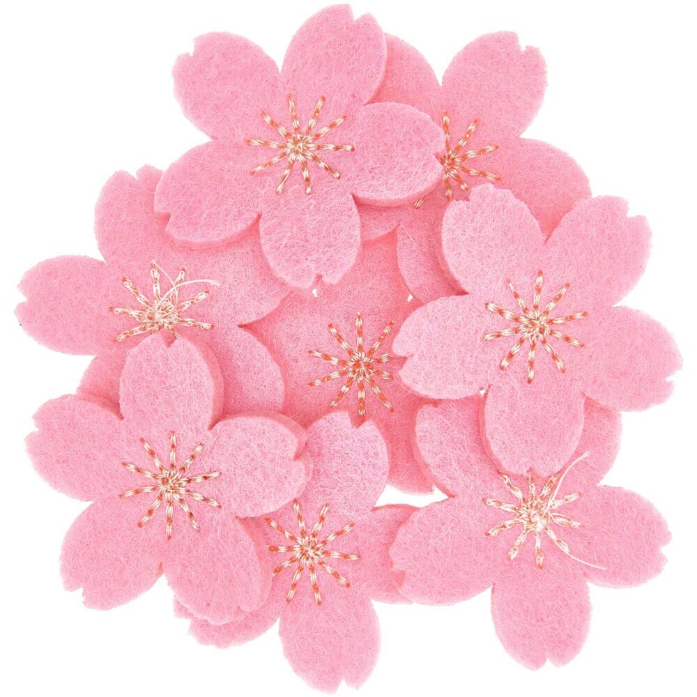 Filzstreu Kirschblüten pink-gold bestickt main product photo