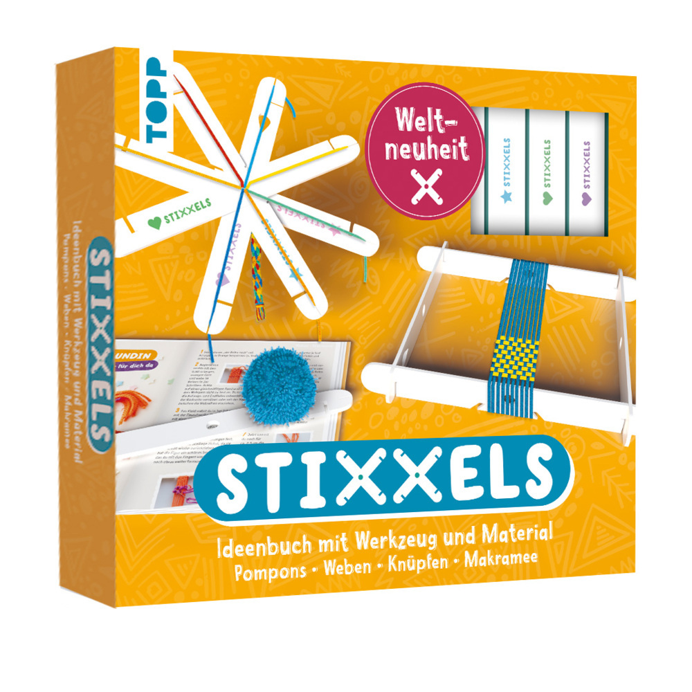 Kreativ-Set Stixxels - Das Universalwerkzeug für Makramee, Knüpfen, Pompons und Weben. Weltneuheit! main product photo