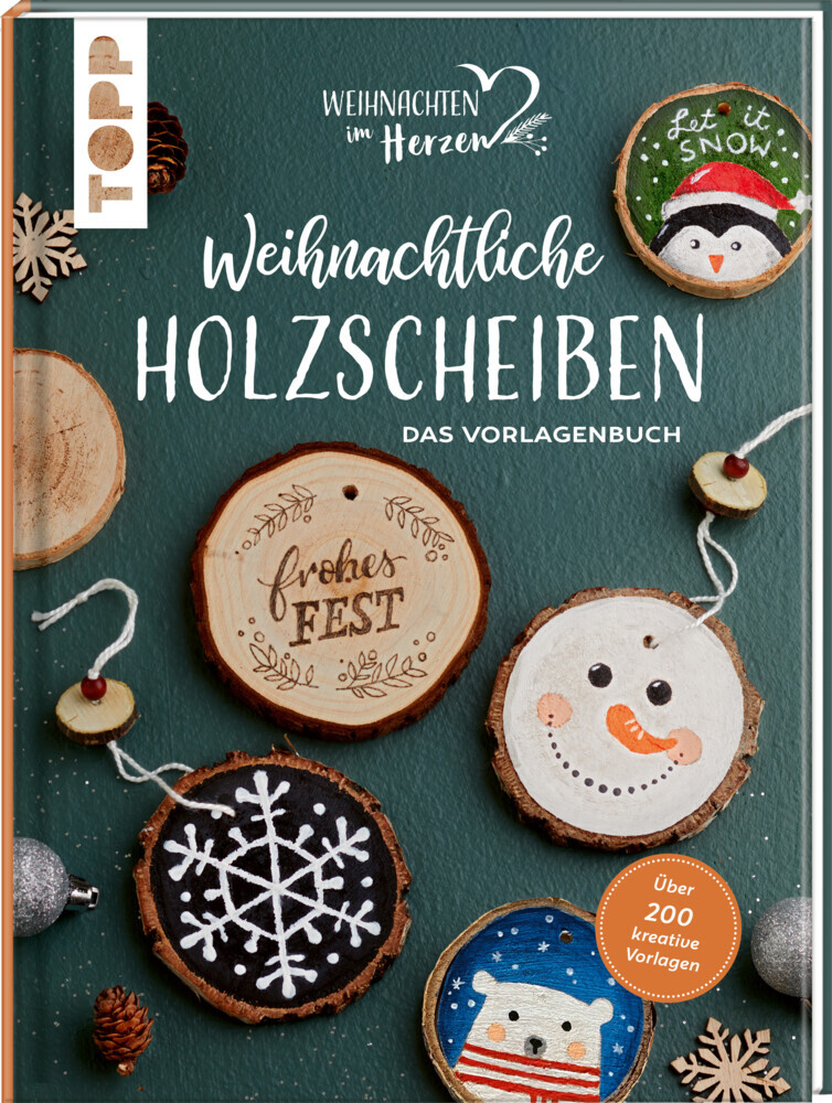 Weihnachtliche Holzscheiben. Das Vorlagenbuch für dekorative Astscheiben main product photo