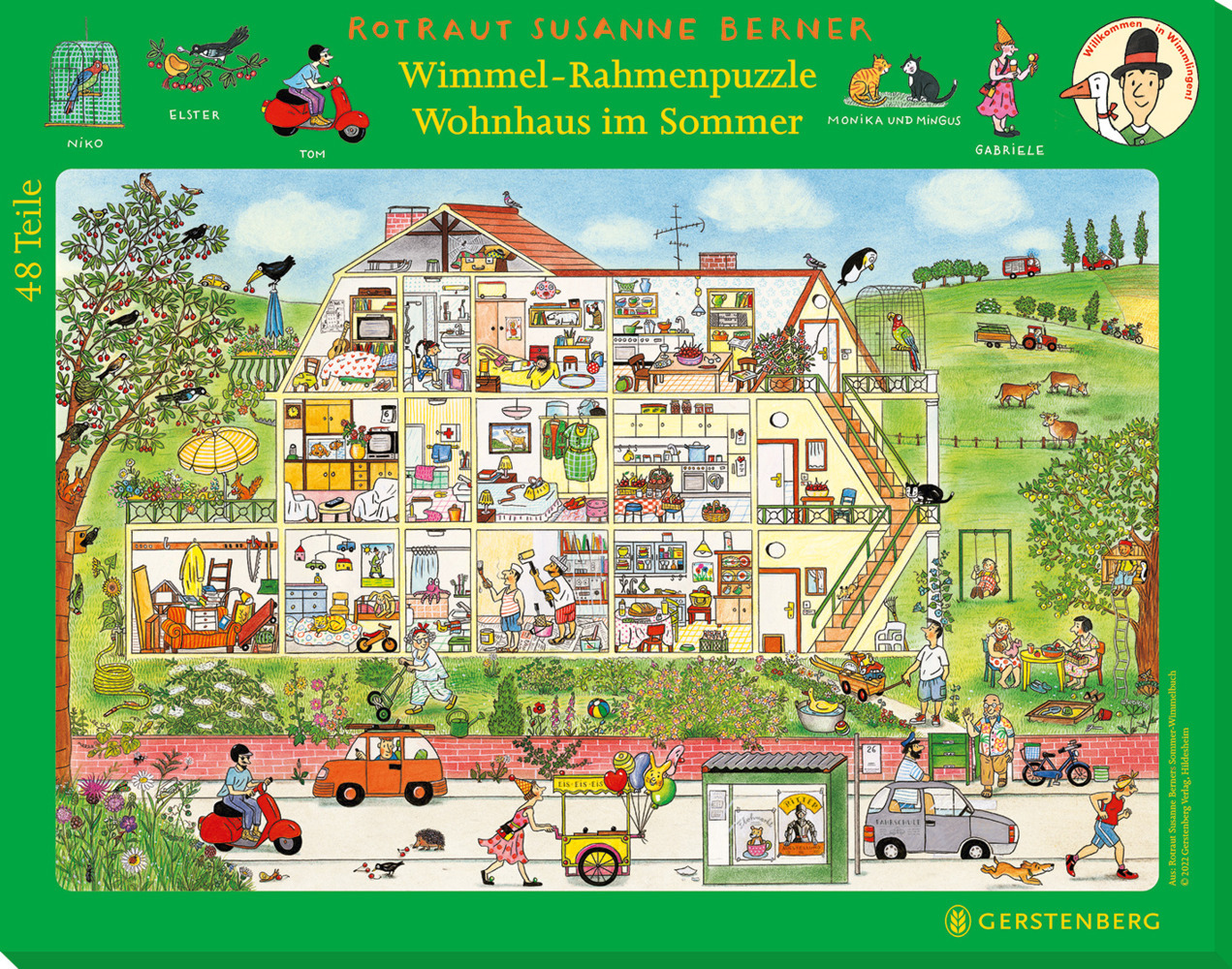 Wimmel-Rahmenpuzzle Sommer Motiv Wohnhaus main product photo