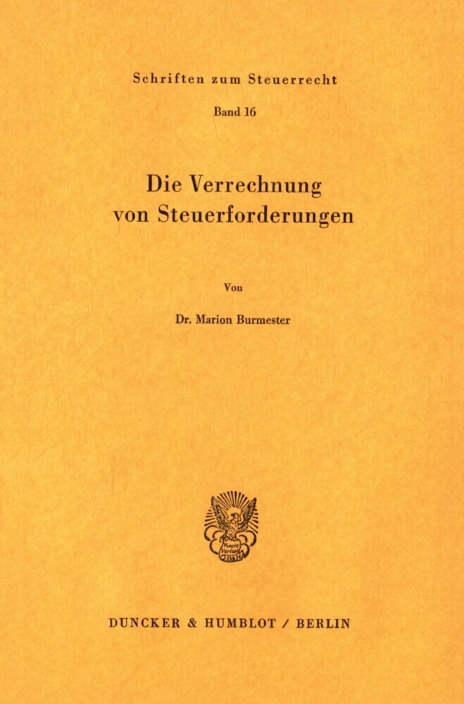 Die Verrechnung von Steuerforderungen. main product photo