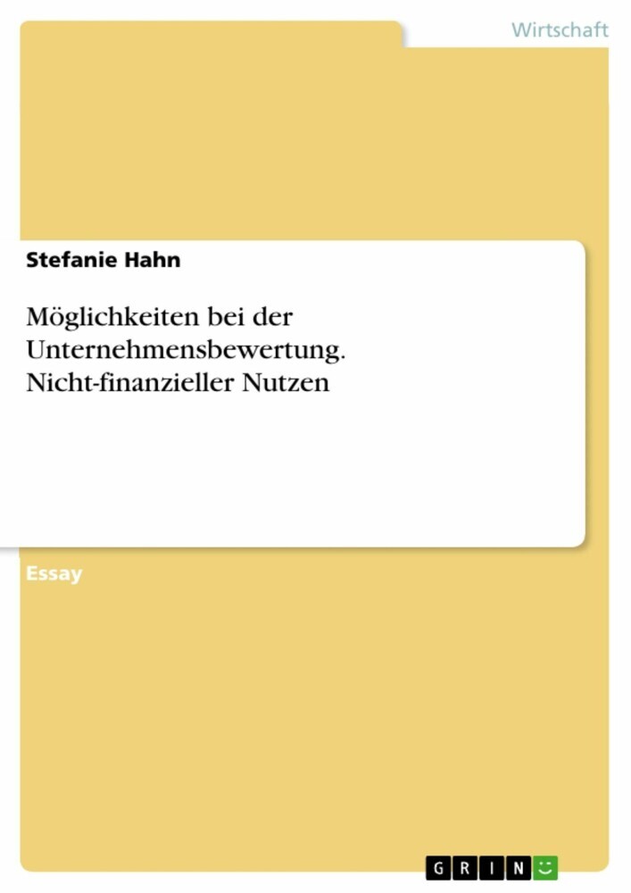 Möglichkeiten bei der Unternehmensbewertung. Nicht-finanzieller Nutzen main product photo