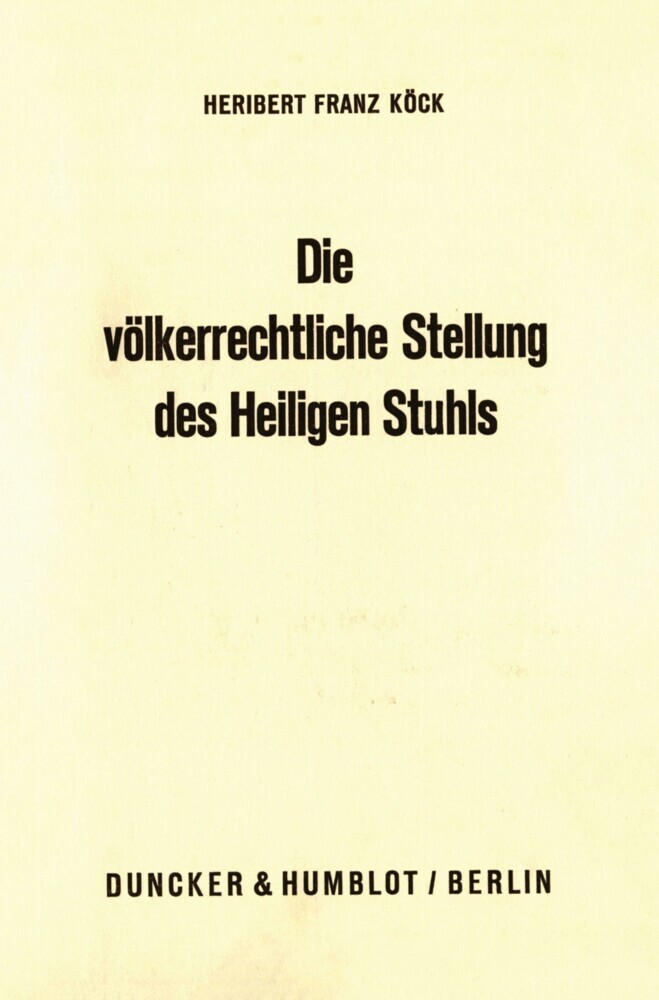 Die völkerrechtliche Stellung des Heiligen Stuhls. main product photo