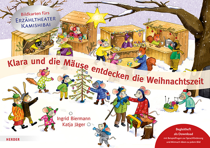 Klara und die Mäuse entdecken die Weihnachtszeit. Bildkarten fürs Erzähltheater Kamishibai main product photo