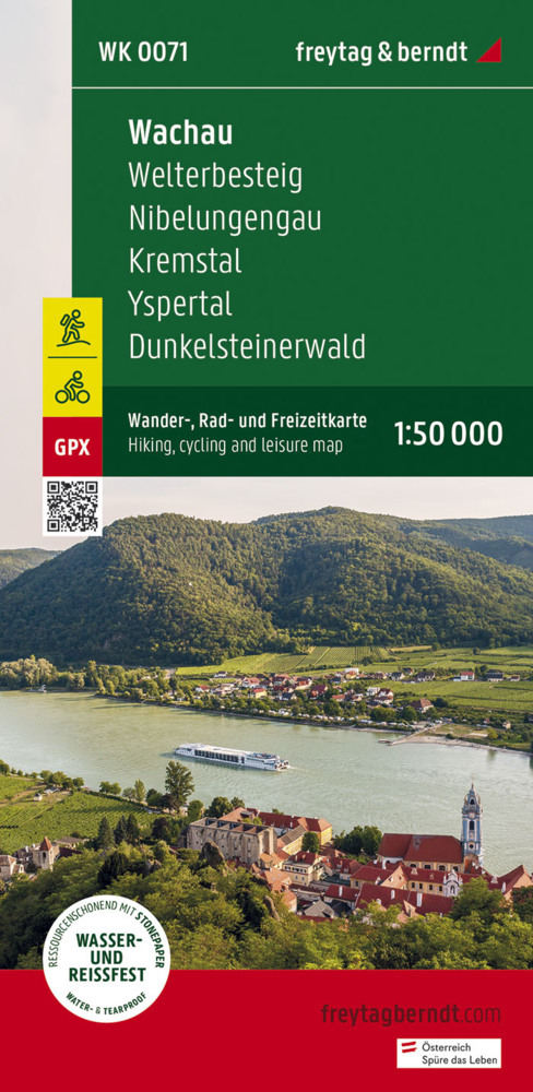 Wachau, Wander-, Rad- und Freizeitkarte 1:50.000, freytag & berndt, WK 0071 main product photo