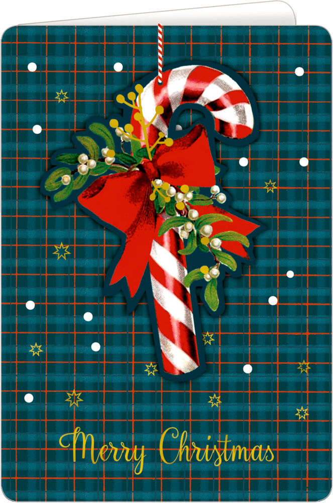 Weihnachtskarte mit Anhänger - Zuckerstange main product photo