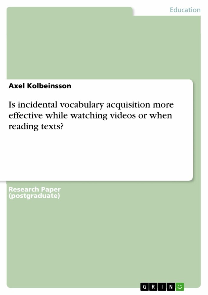 Is incidental vocabulary acquisition more effective while watching videos or when reading texts? main product photo