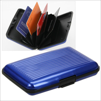 Kreditkartenetui blau aus Aluminium