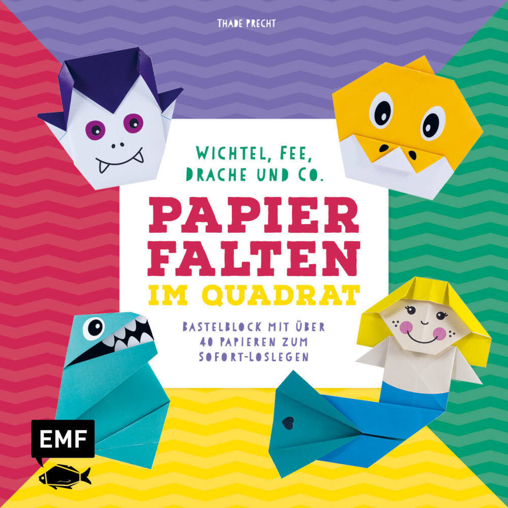 Papierfalten im Quadrat: Wichtel, Fee, Drache und Co. - Bastel-Kids main product photo