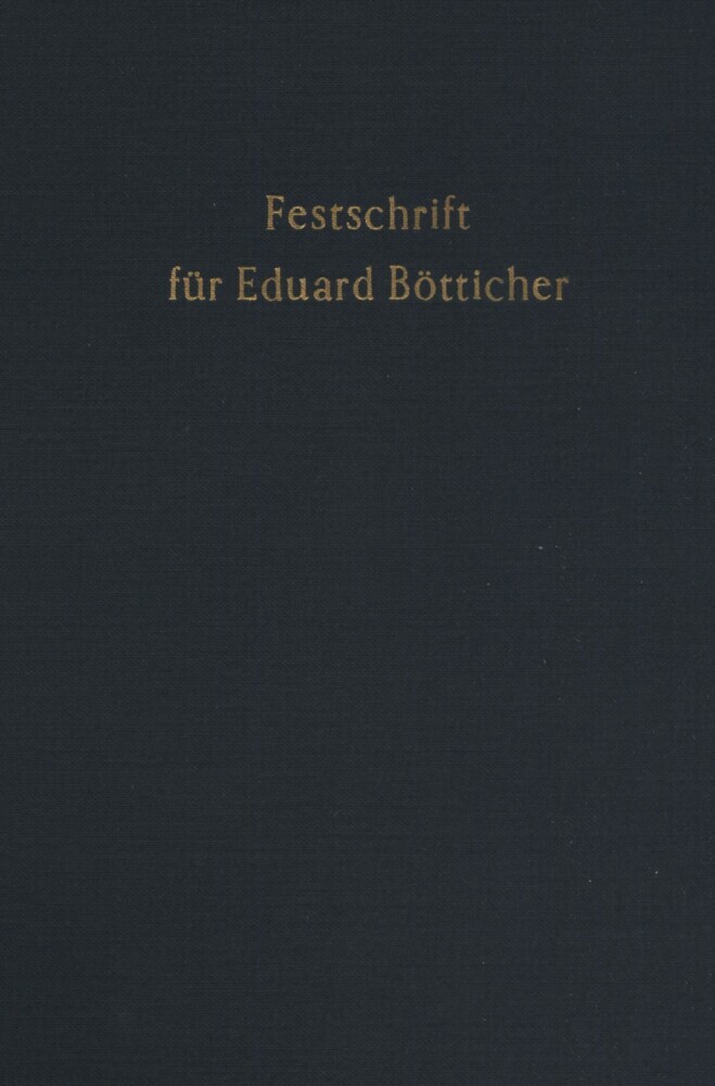 Festschrift für Eduard Bötticher zum 70. Geburtstag. main product photo