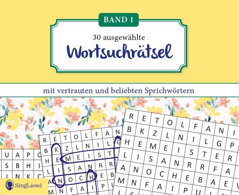Wortsuchrätsel für Senioren mit vertrauten und beliebten Sprichwörtern. Großdruck. main product photo