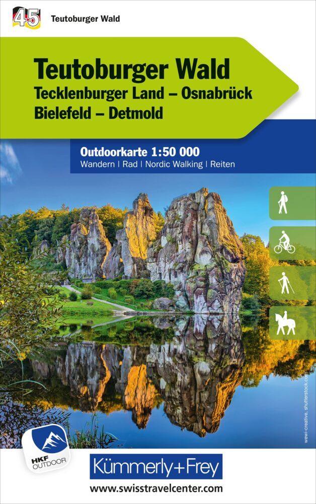 Kümmerly+Frey Outdoorkarte Deutschland 45 Teutoburger Wald 1:50.000 main product photo