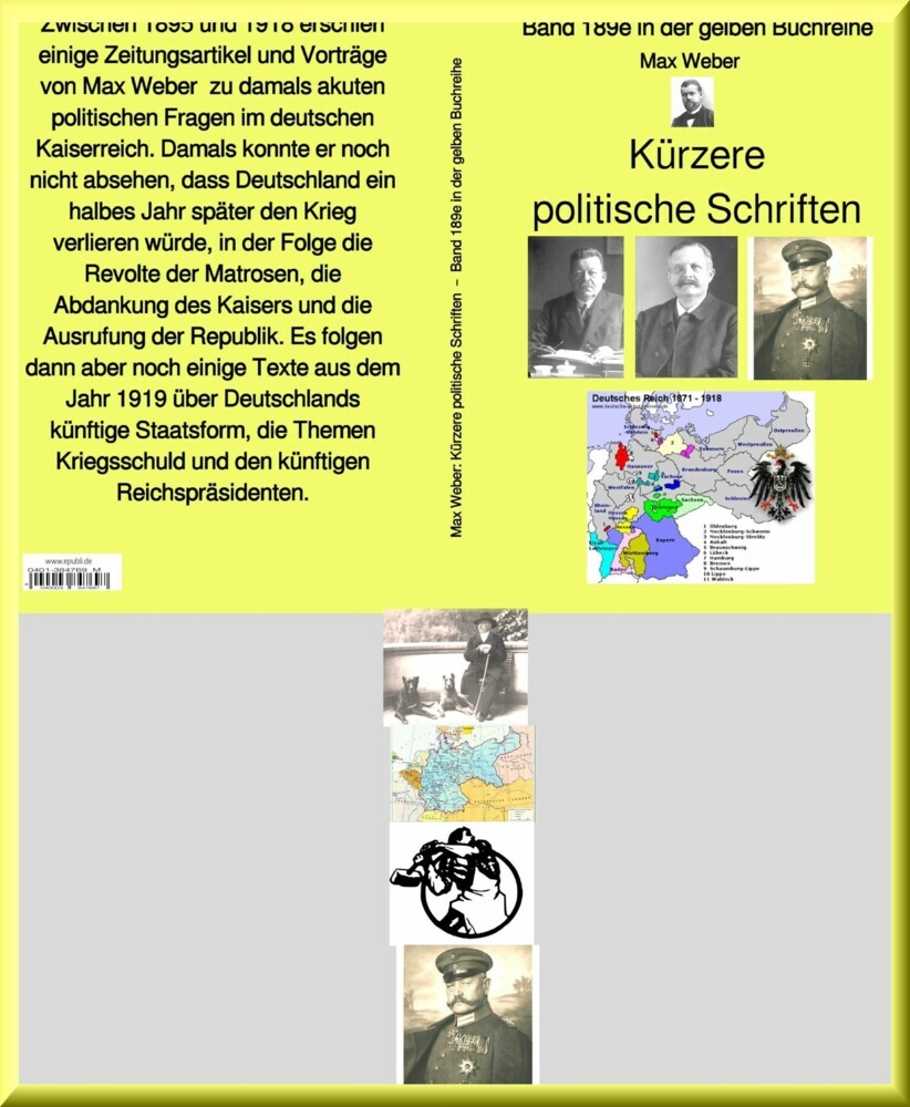 Max Weber: Kürzere politische Schriften - Band 189e in der gelben Buchreihe - bei Jürgen Ruszkowski main product photo