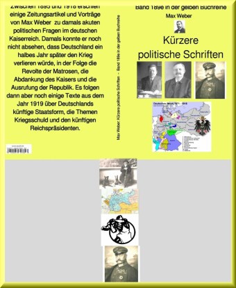 Max Weber: Kürzere politische Schriften  -  Band 189e in der gelben Buchreihe - bei Jürgen Ruszkowski