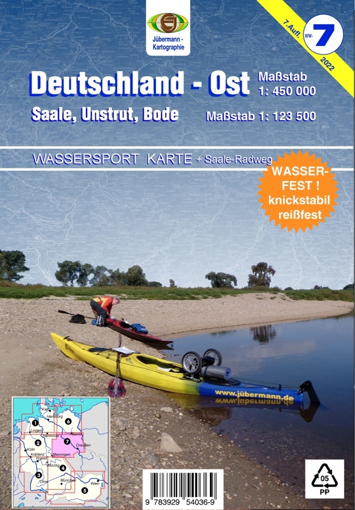 Wassersport-Karte / Deutschland Ost für Kanu- und Rudersport main product photo