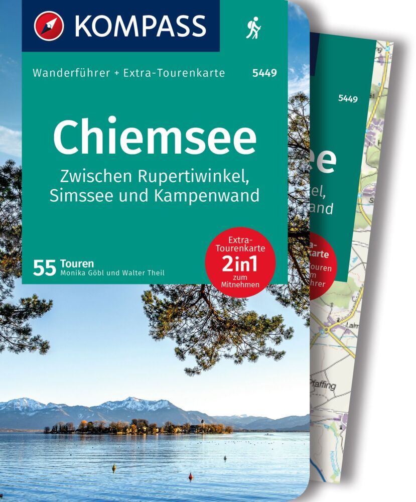 KOMPASS Wanderführer Chiemsee, Zwischen Rupertiwinkel, Simssee und Kampenwand, 55 Touren mit Extra-Tourenkarte main product photo