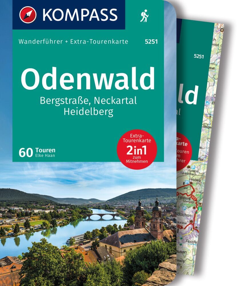 KOMPASS Wanderführer Odenwald, 60 Touren mit Extra-Tourenkarte main product photo