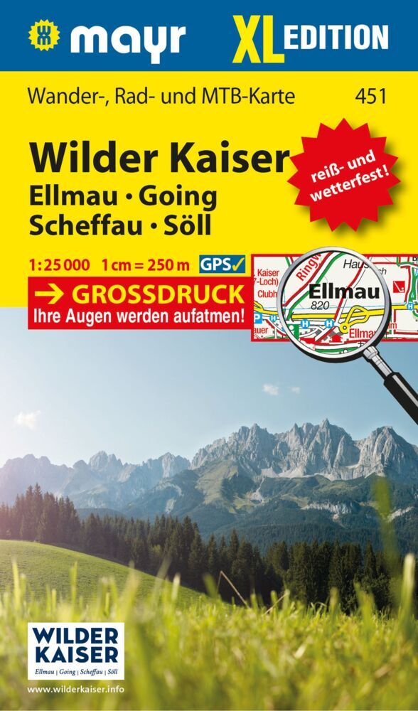 Mayr Wanderkarte Wilder Kaiser - Ellmau - Going - Scheffau - Söll XL 1:25.000 main product photo
