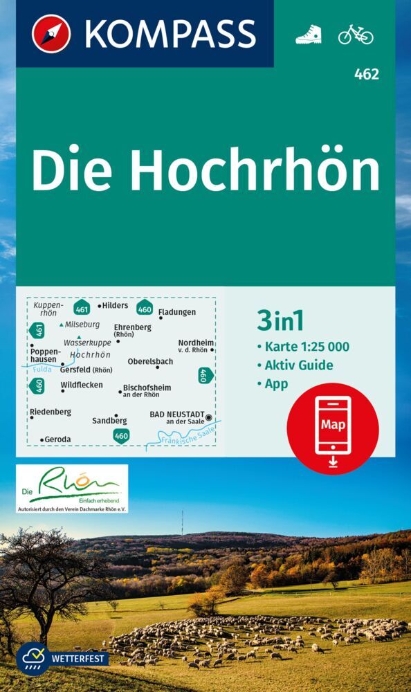 KOMPASS Wanderkarte 462 Die Hochrhön 1:25.000 main product photo