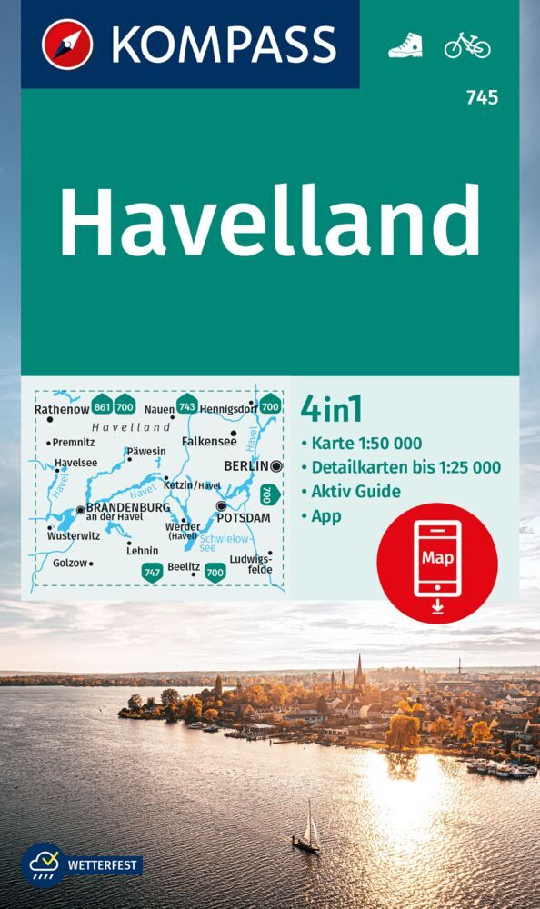 KOMPASS Wanderkarte 745 Havelland 1:50.000 main product photo