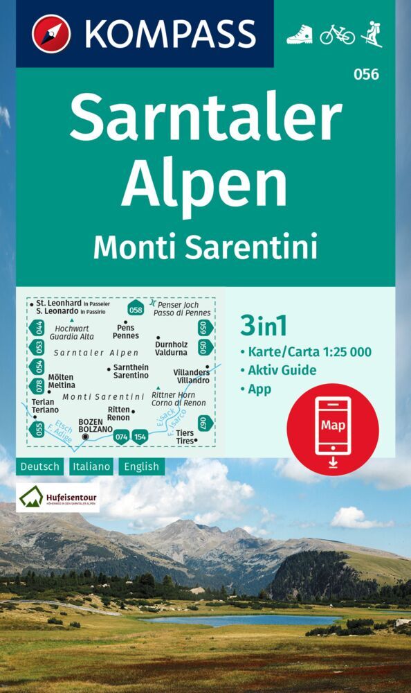 KOMPASS Wanderkarte 056 Sarntaler Alpen, Monti Sarentini 1:25.000 main product photo