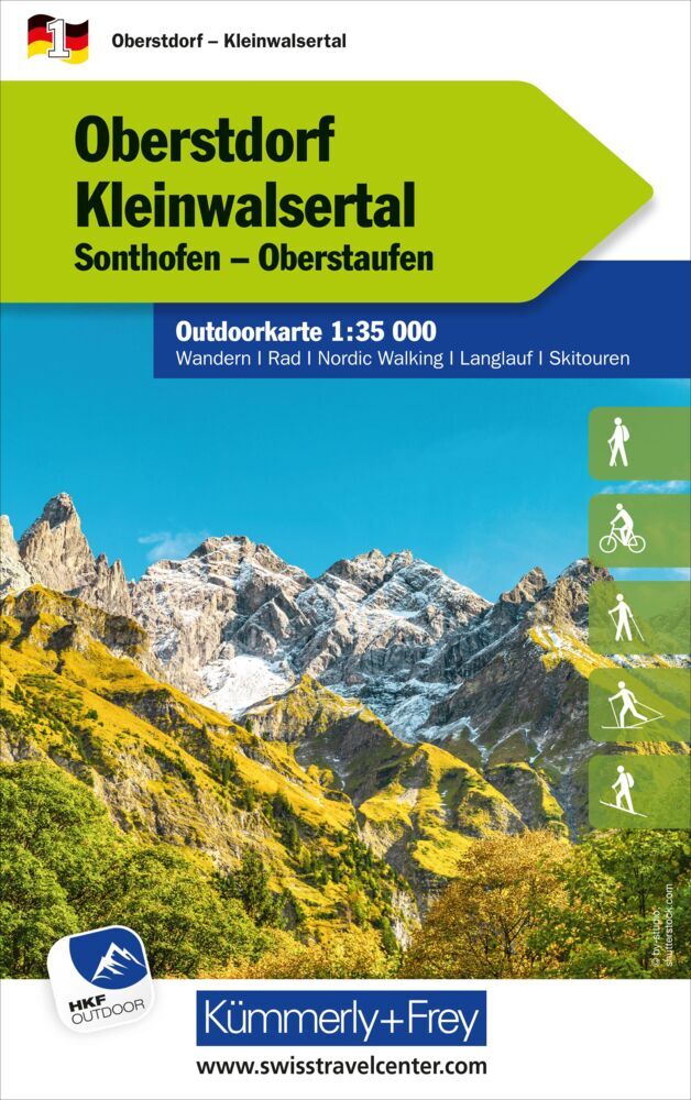 Kümmerly+Frey Outdoorkarte Deutschland 1 Oberstdorf, Kleinwalsertal 1:35.000 main product photo