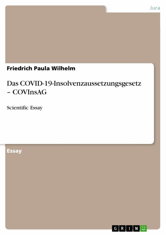 Das COVID-19-Insolvenzaussetzungsgesetz - COVInsAG main product photo